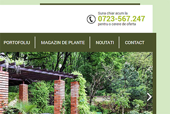 Datele de contact de pe siteul de prezentare ale unei firme de amenajari gradini din Bucuresti