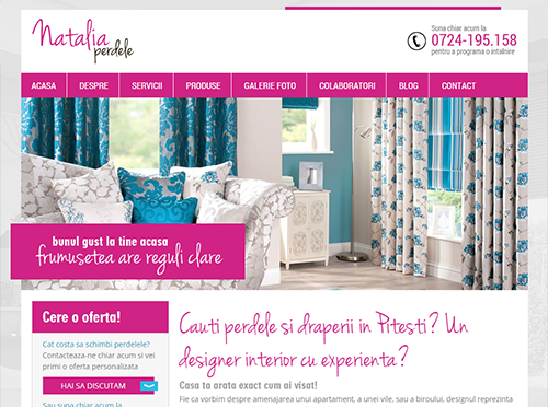 NataliaPerdele.ro, site de design itnerior in Pitesti