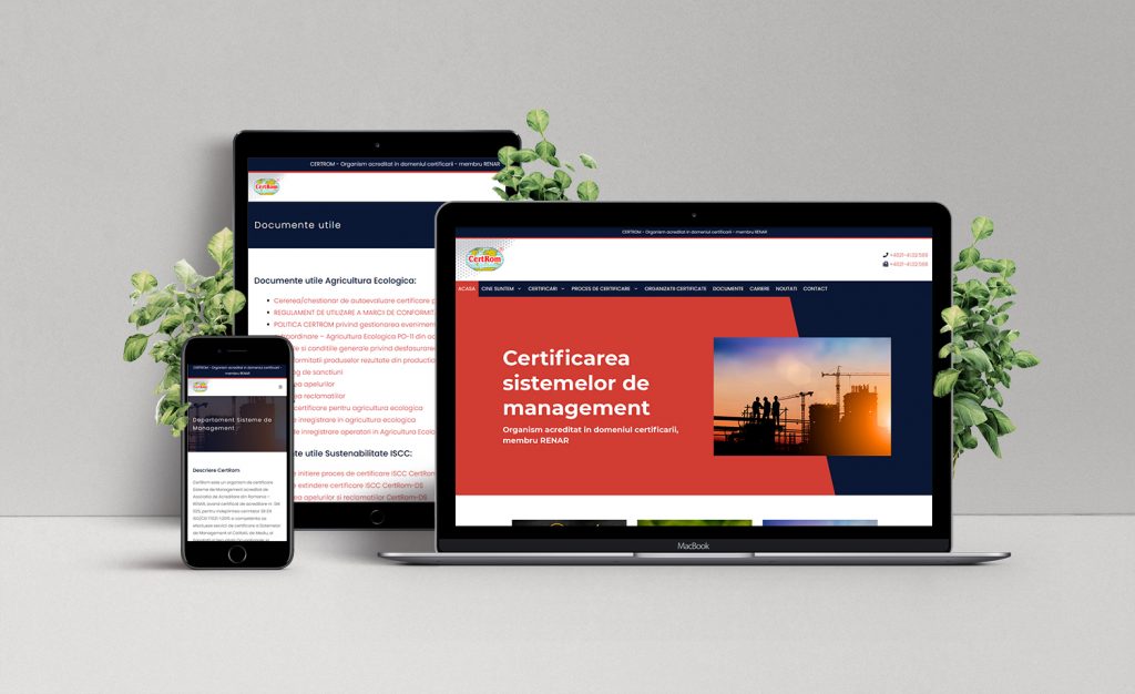 Creare site de prezentare pentru organismul de certificare CertRom