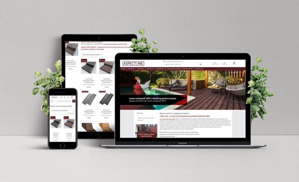 Creare magazin online Aspectline.ro, magazin dedicat vanzarii de lemn compozit