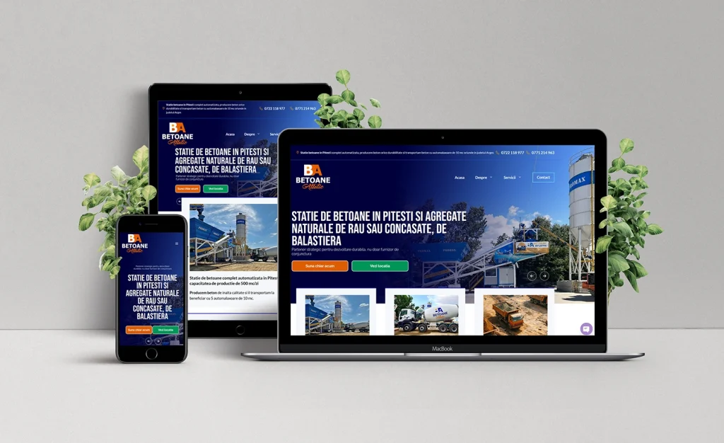 Cat costa un site pentru o firma de constructii cu statie de betoane in Pitesti