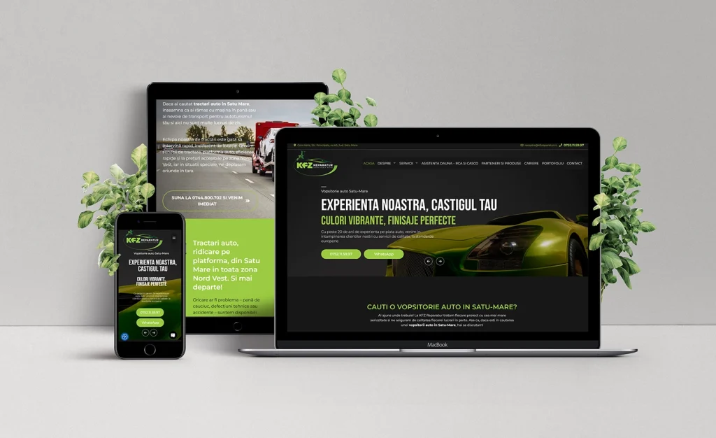 Creare site spalatorie auto Satu-Mare, KFZReparatur.ro