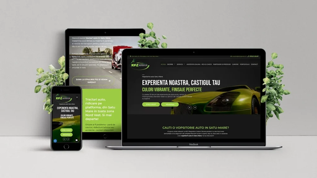 Creare site spalatorie auto Satu-Mare, KFZReparatur.ro